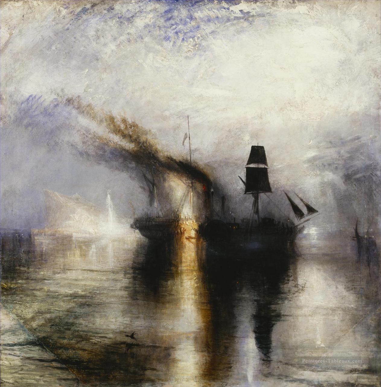 Tempête de neige Enterrement de paix en mer 1842 romantique Turner Peintures à l'huile